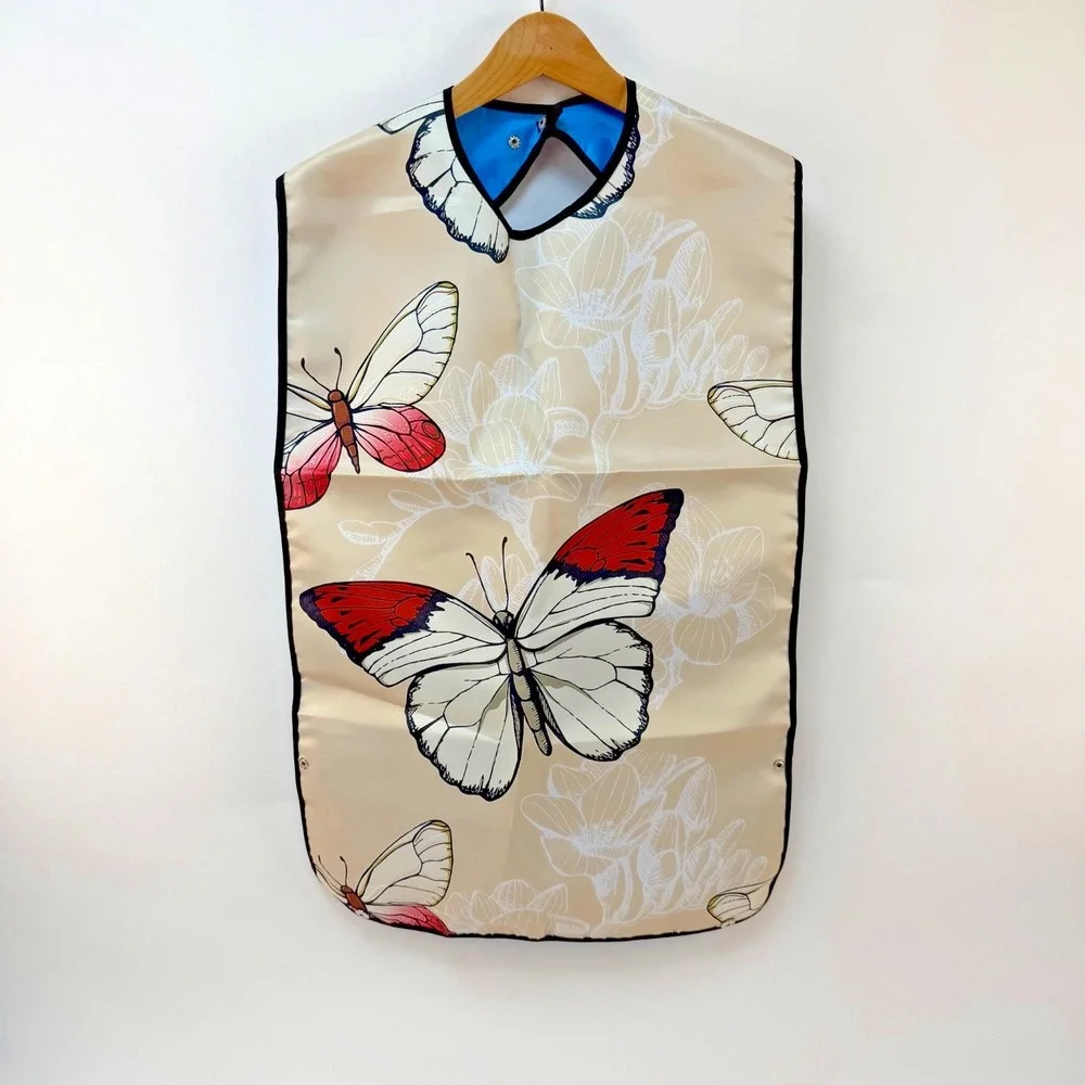 Beautiful Butterfly 3Pack Adult Bibs Waterproof & Easy-Clean Clothing Protectors